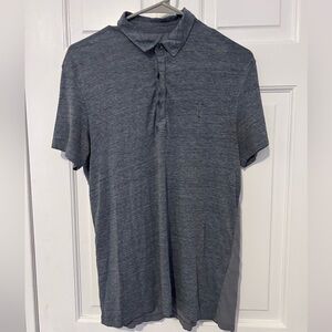 All Saints Charcoal Polo Shirt